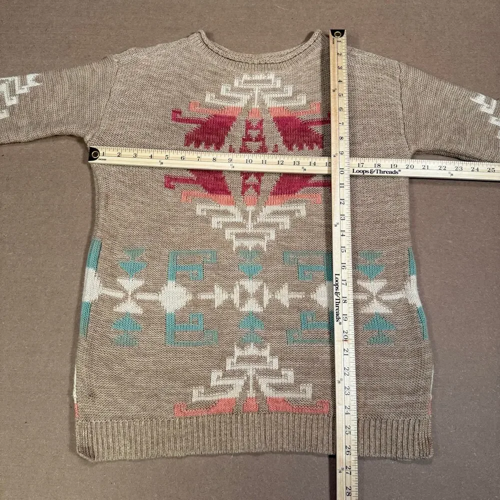 Lauren Ralph Lauren Knit Sweater Aztec Western Tribal Pattern Women’s Medium